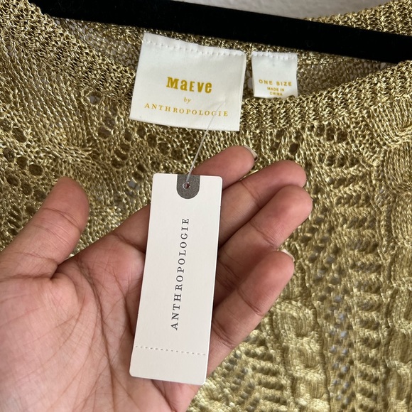 Anthropologie Maeve Gold One Shoulder Knif Coverup Dress - Picture 15 of 15